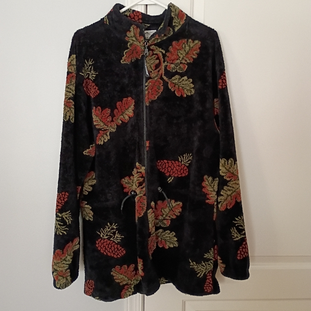 Black Mountain Fleece Zip Up Jacket Cabincore Size XL Vintage